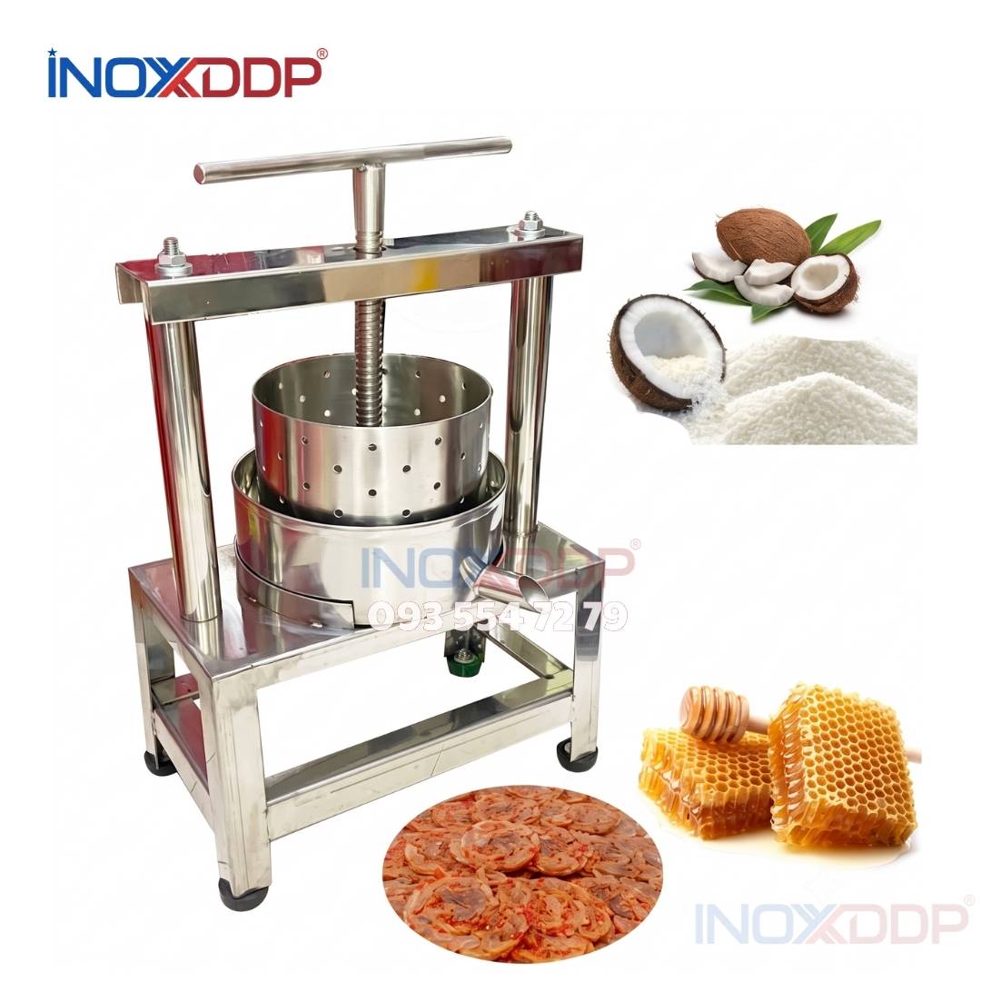máy ép mật ong, top mỡ thủ công inoxddp
